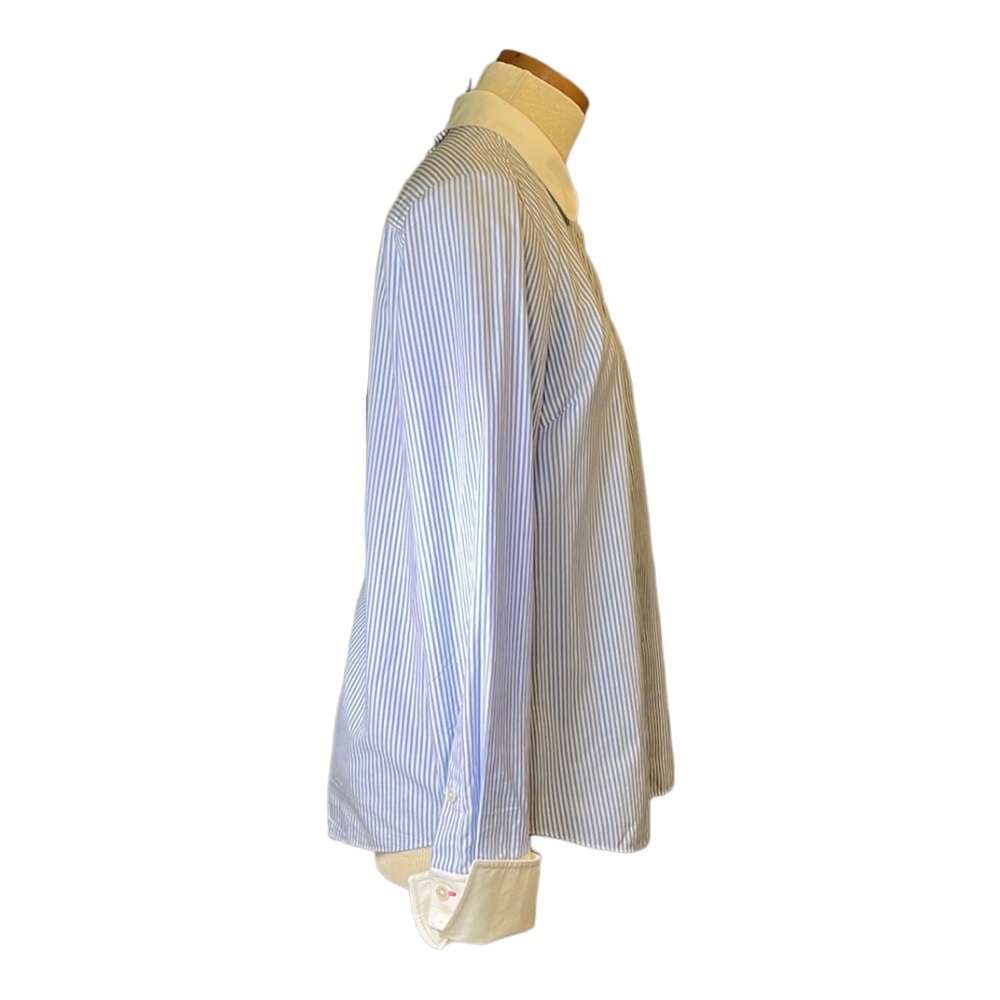 Kate Spade Striped Button Down Shirt, Blue/White, size 10 - Picture 6 of 14